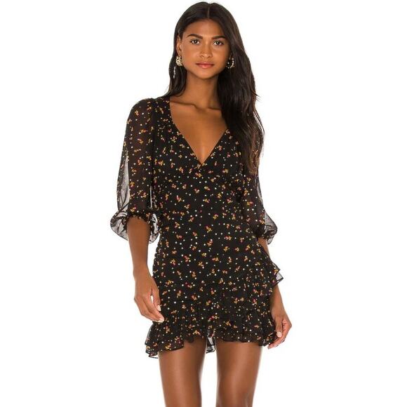 NWT! For Love & Lemons Floral Bloomcore Juliana Mini Dress - Size Large